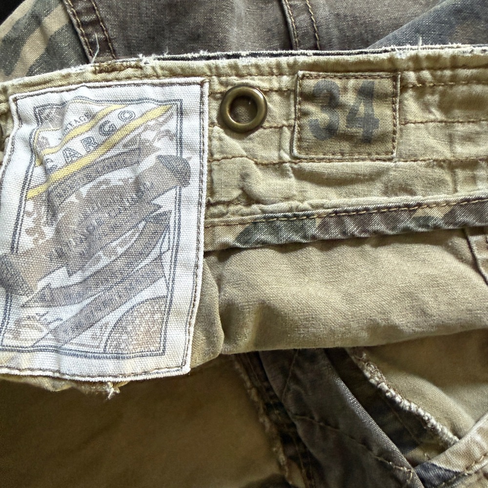 NoBo Woodland Camo Cargo Pants 34x34 Y2K Grunge Baggy Skater Vtg Camouflage - Picture 4 of 12